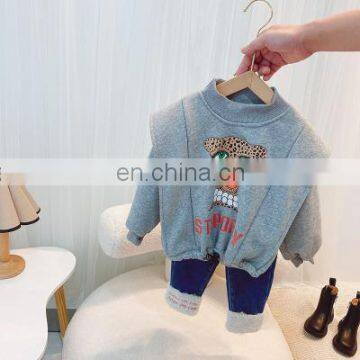 Winter Girls' Long Sleeve Plush Hoodie New 2020 Korean Foreign Style Extra Thick Pullover Bottoming Top for Children photo-3