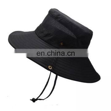 Summer Cotton Cap Wholesale Fishing Boonie Brim Sun Cheap Foldable Sun Custom Bucket Hat Safari Hat With Strings photo-3