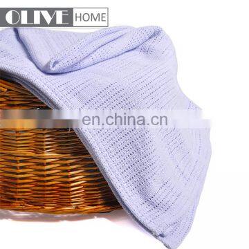 Wholesale Newest Plain Baby Cotton Receiving Blankets Cellular Knitted Soft Baby Blanket for Kids photo-5