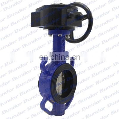 Bundor Ductile Iron 1 Inch jis 10k Worm Gear wafer Butterfly Valve China Supplier Wholesale