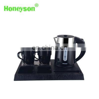 Honeyson 0.6L welcome tray set double wall hotel electric kettle 304SS