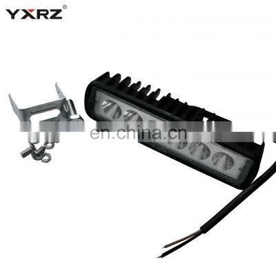 Factory supplier rectangle shape 18W super bright aluminum plastic 6 led motorcycle headlight