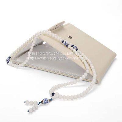 Pearl Necklace Folding Package New Packaging Jewelry Bag PU Leather Clutch Bag Portable Travel Jewelry Storage Bag photo-5
