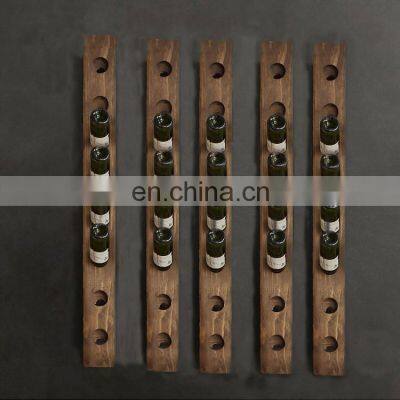 Wine Rack Wooden Over the Wall Hanging Shelf With Holes photo-3