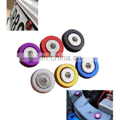 AOSU 10pcs CNC Aluminum Anodied Color Modification JDM Car M6 Fender Washer With Bolt