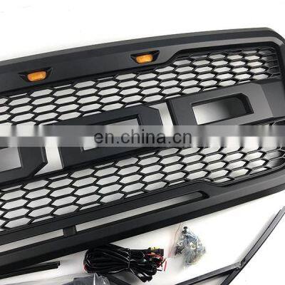 Front Bumper Grille Raptor Grille Front Racing Grille With LED Light for Ford F150 2004 2005 2006 2007 2008 ABS