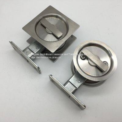 Satin Stainless Steel Round Shaped Sliding Door Lock photo-5