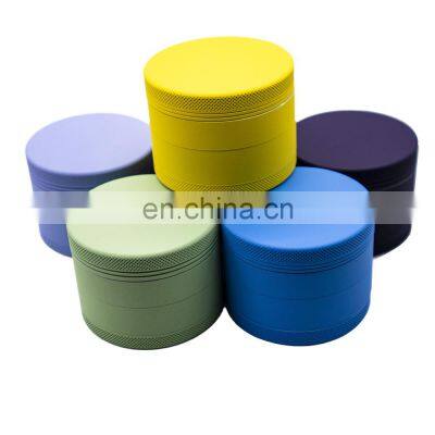 Wholesale OEM custom logo 4 layers aluminum alloy herb grinder 2.5 inch manual silicone coating herb grinder