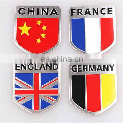 Custom Country Flag Motorcycle Aluminum Alloy Metal Car Sticker Badge Emblem