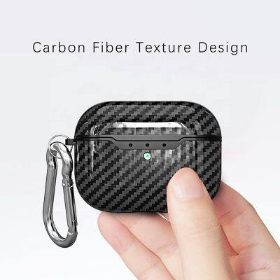 Full Carbon Fiber Earphone Protective Case for Apple Shockproof Cover Case for Airpod Pro Case With Keychain for Airpods 3 2 1 photo-4