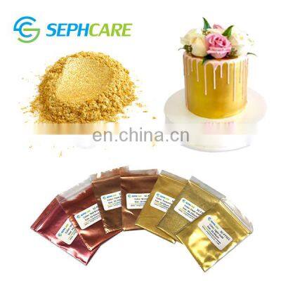 Sephcare Bulk Food Additives Pigment Gold Powder Metallic Luster Dust Edible Glitter for Cakes Decoration Drinks photo-2