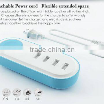 Electric Type international travel plug charger with 4 usb charger