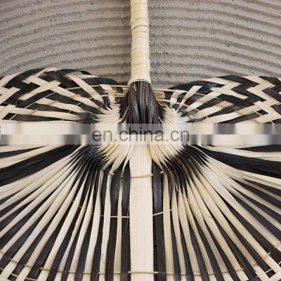 Hot Sale Custom Color Black Hand Fan Wall Art Decoration Woven Bamboo Wall Hanging Decor Cheap Wholesale photo-2