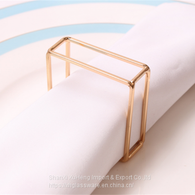 Popular Modern Style Simple Metal Square Shaped Napkin Ring