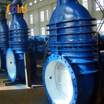 Big size F4&F5 Ductile iron resilient rubber lined gate valves