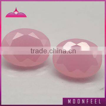 Sweet oval cut pink CZ milk gemstone