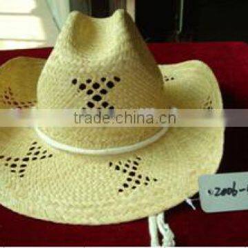 raffia straw hats with hollowed-out design