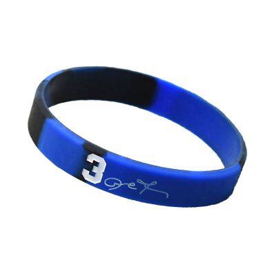 Chinese Factory Custom Basketball Superstar NO. 3 Signature Sports Enthusiasts Debossed Ink Filled Camouflage Silicone Wristband