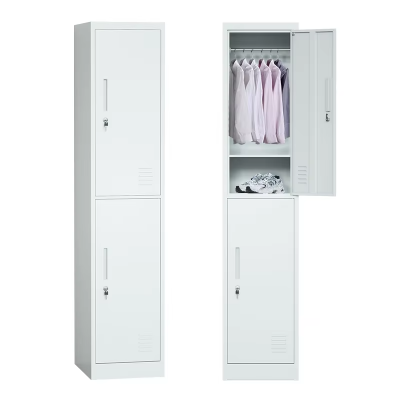 Metal Single 2 Door 2 Tier Supermarket Locker Metal Steel Cabinet Storage Swimming Gym Wardrobe Locker photo-5