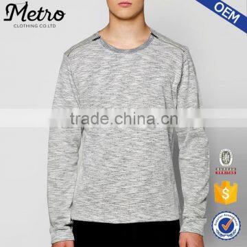 China Manufacturer Mens Grey Zip Shoulder Sweatshirts