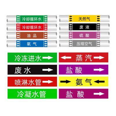 GOSIM Pipeline Identification Labels With Text & Arrows, Industrial Color Code Reflective Tape With Adhesive for Flow Direction Marking photo-5