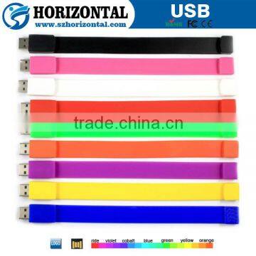 Bulk items colorful silicone bracelet usb flash drive for promotion gift