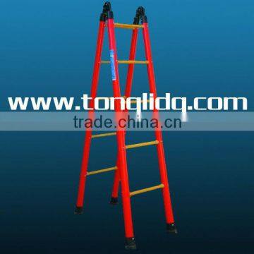 Round tube telescopic ladder