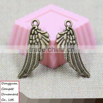 Compet wholesale diy jewelry ancient bronze zinc alloy wings shaped pendant