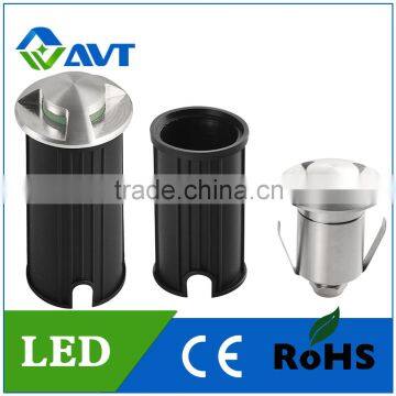 Stainless steel cover A/B/C led ground light 1W with tempered glass 10mm led ground lamp outdoor