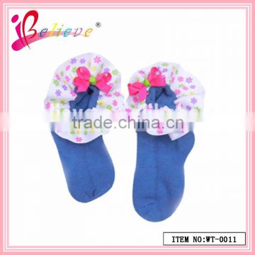 Wholesale fancy baby socks,nice ribbon bow cute socks for babies (WT-0011)