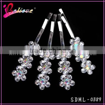 Cute cheap hair accessories wholesale diamond hair clips,flower design hair clip for women