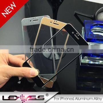 high quality 3D Curved Aluminum / Titanium alloy Tempered Glass screen protector for iPhone 6 / 6 Plus