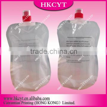 Plastic Transparent Stand Up Pouch With Central Spout