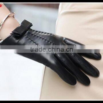 new 2016 womans fashion wholesale winter gloves with black bow