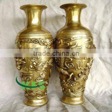 Brass dragon vases fengshui statue