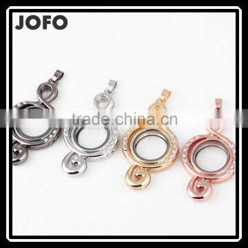 2015 Lastest Zinc Alloy Rhodium Plated Floating Lockets Wholesale