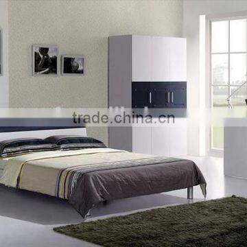 solid wood particle board with Melamine bedroom sets (bed+desk+cabinet+wardrobe+night stand) made in China(SZ-BFA8008)