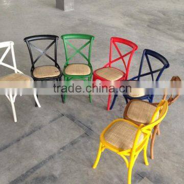 Popular colorful restaurant chair banquet, bistro X back cafe chair