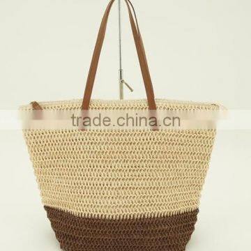 100% Paper Hand Made Popular Crochet Big Straw Bag Tote Bag