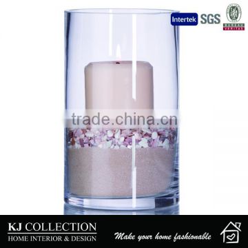 decorative glass cylinder candle holder/jars for tealight