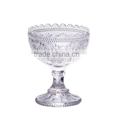 Clear glass pressed icecream bowl,115mm