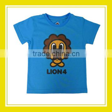 2016 Top Products Bros Baby Lion Unisex Cotton Printed Short Sleeve Blue T-Shirt