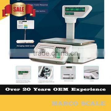 Balance 30kg price computing barcode label printing cash register with scale