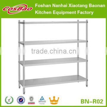 Stainless Steel Restaurant 4 Tier Plate Rack Knock-Down Shelving made in foshan