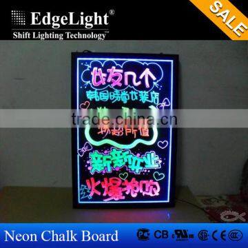 Edgelight AF32A Customized Wholesale Best Quality RGB Flashing Colored Neon Dry Erase Boards Advertising Light Chalk Boards