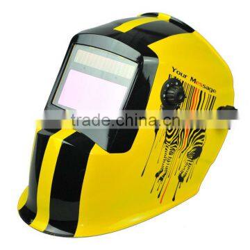 Custom auto darkening solar powered mask for welding