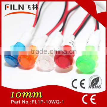 100pcs Plastic 8mm Green DC 220v led signal lamp traffic light With Cable For The refrigerator