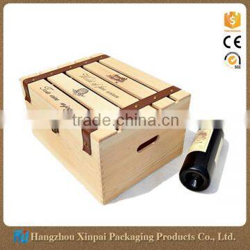 Wholesale Logo Printed Pine Wood Wine Gift Box