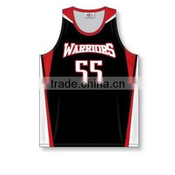 100% Polyester Custom Sublimated Warriors Crew Neck Pro Cut Basketball Jersey / Shirt
