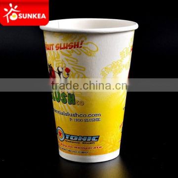 Logo printed disposable paper smoothie cups